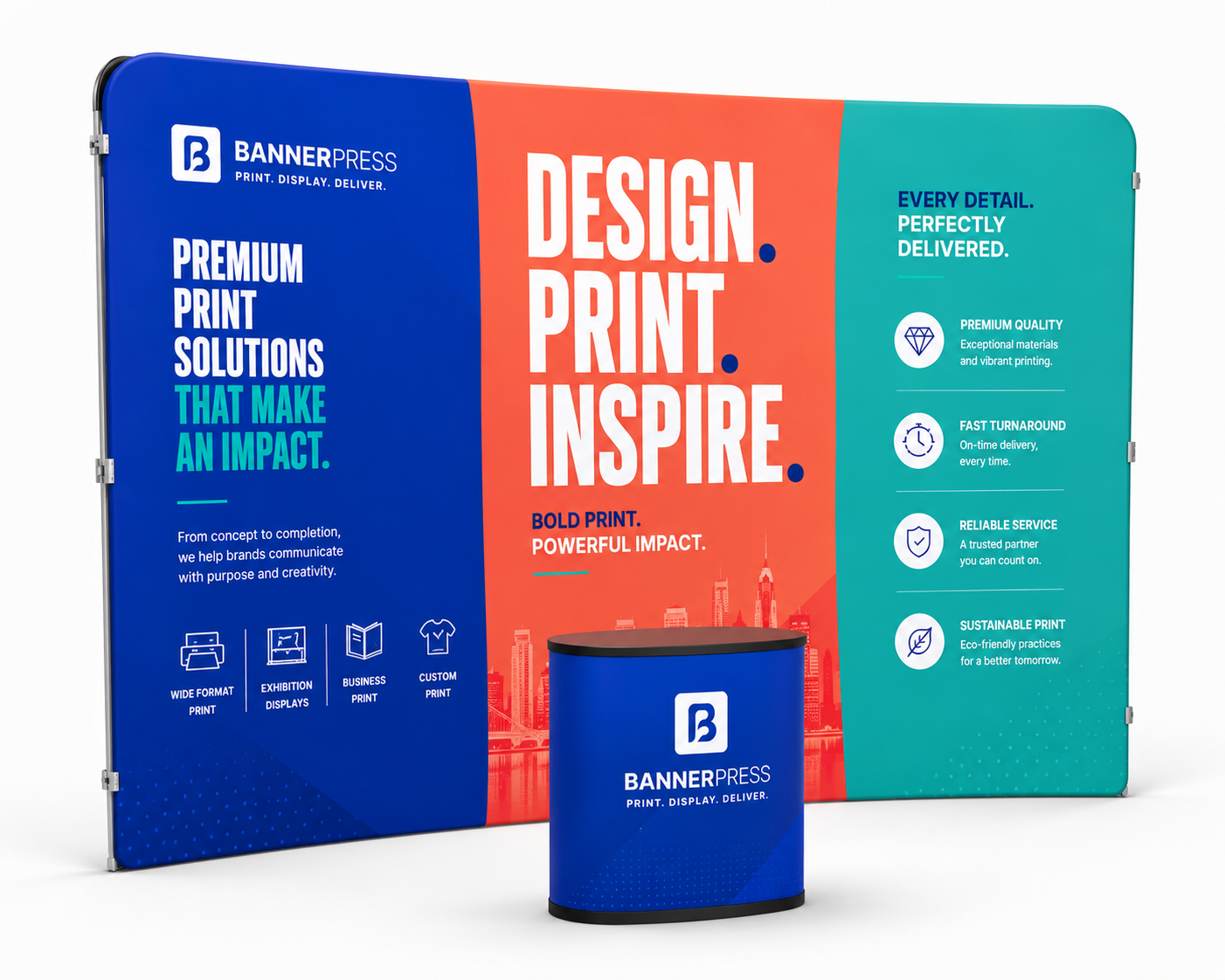 Straight Fabric Pop-Up Display 3×3