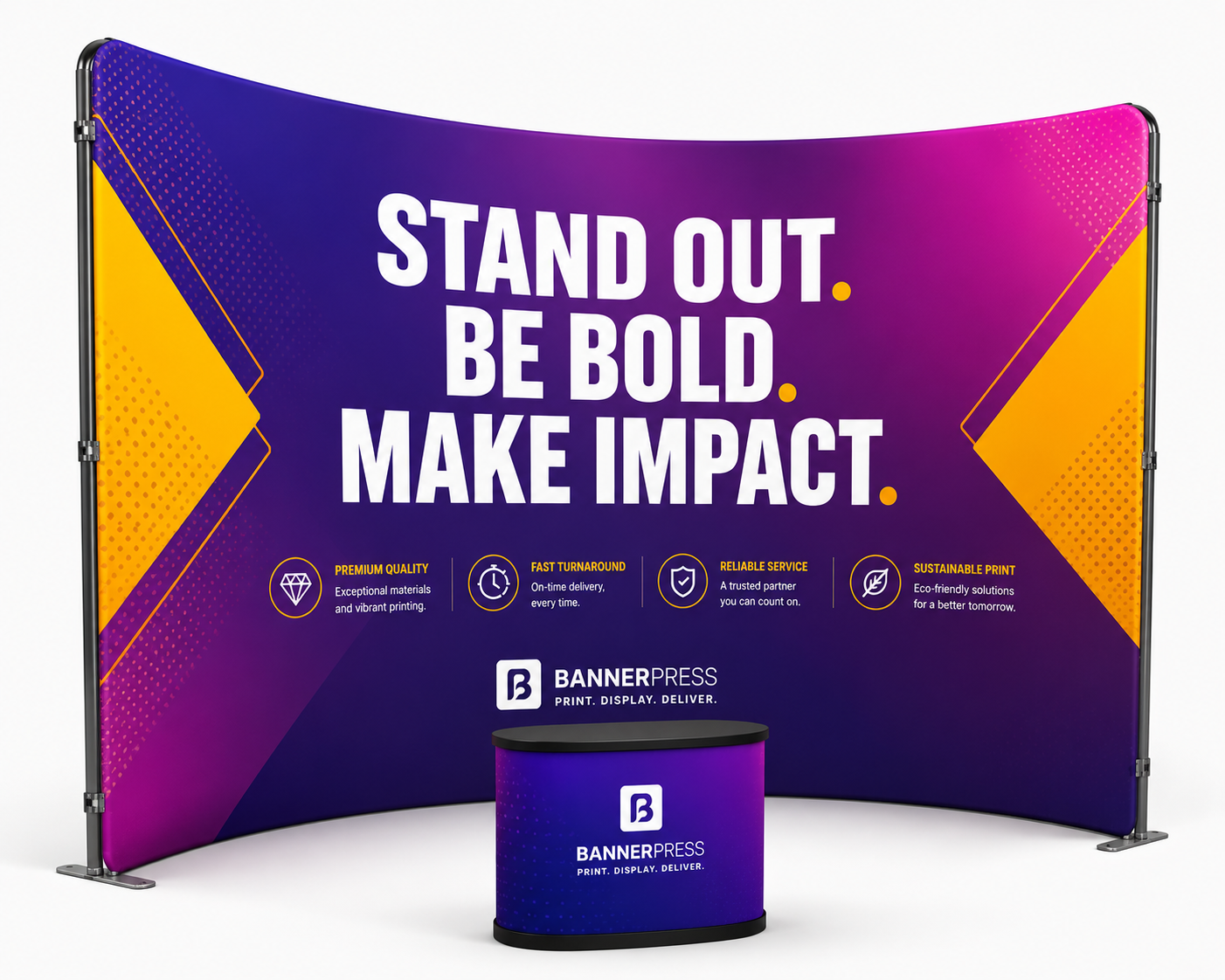 Curved Fabric Pop-Up Display 3×3